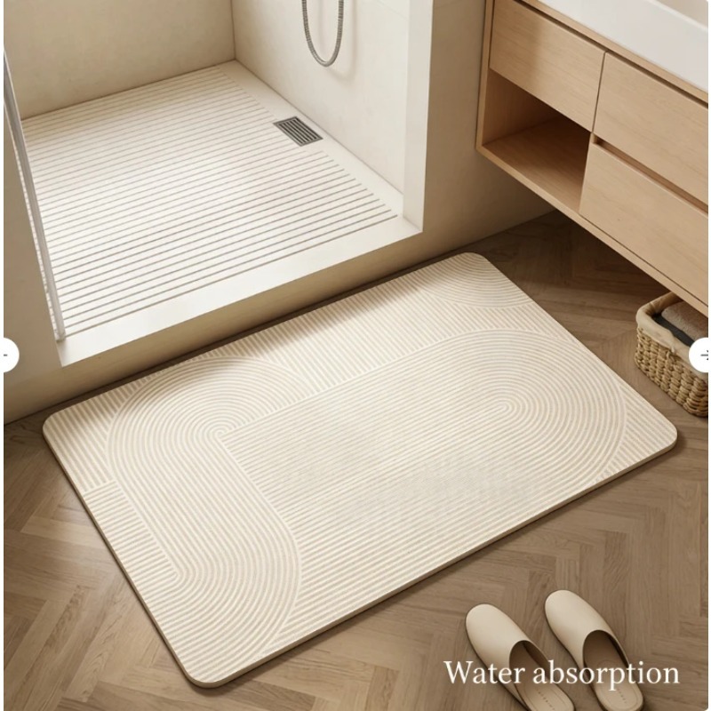 Quick Dry Diatomite Bath Mat - แผ่นรองพื้นห้องน้ำไดอะตอมไมต์ ซึมซับน้ำได้ดี แห้งเร็ว กันลื่น ทนทานต่อการสึกหรอ ป้องกันคราบสกปรก