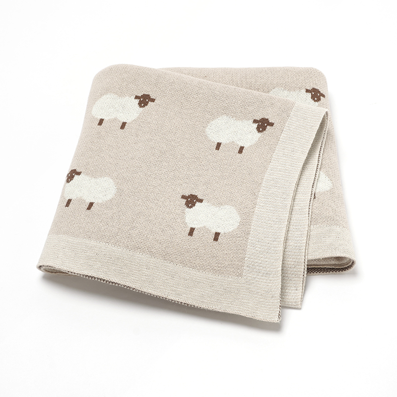 Muslin Cotton Bedspread - แกะน่ารักพิมพ์ Muslin ทารกแรกเกิด Baby Boys &