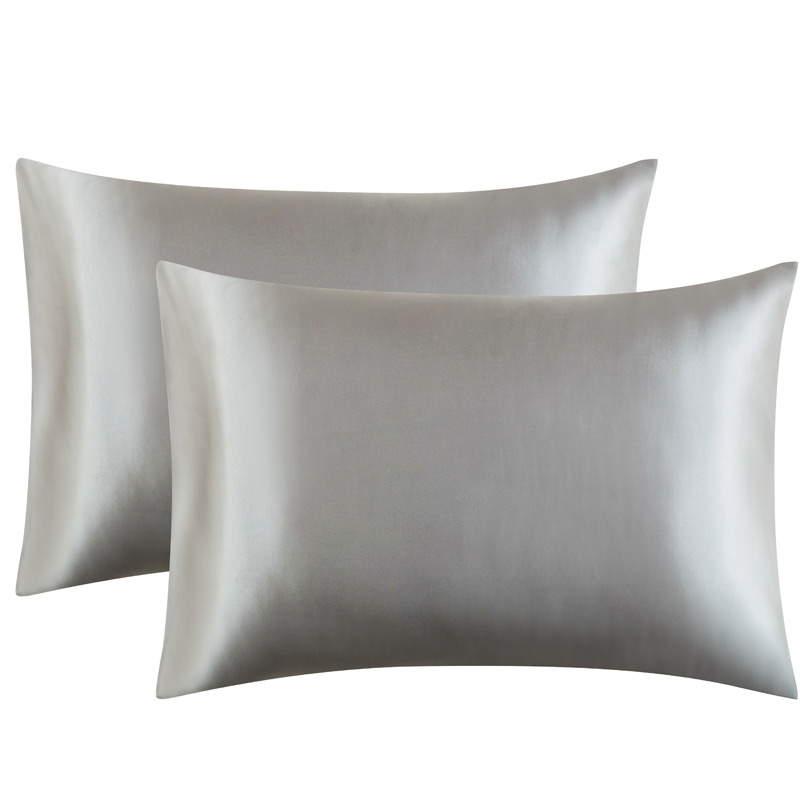 Satin Silk Pillowcase Hair Skin - สีทึบซาตินปลอกหมอนผิว2-แพ็ค-สีขาวหมอนซาตินหมอนครอบคลุมซองจดหมายปิด