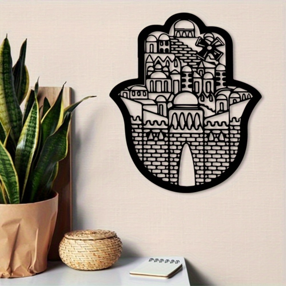 Home Decor - CIFBUY งานศิลปะติดผนังเหล็ก สถาปัตยกรรมอิสลาม เมืองศักดิ์สิทธิ์เยรูซาเล็ม ประติมากรรมโลหะ ทนทานต่อสภาพอากาศ