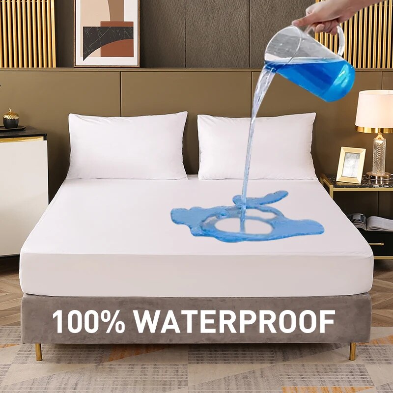 Waterproof Mattress Protector Breathable - ผ้าคลุมที่นอนแผ่นกันน้ำผ้าคลุมเตียงสีทึบผ้าคลุมผ้าคลุมฟูกสำหรับห้องนอนแขก