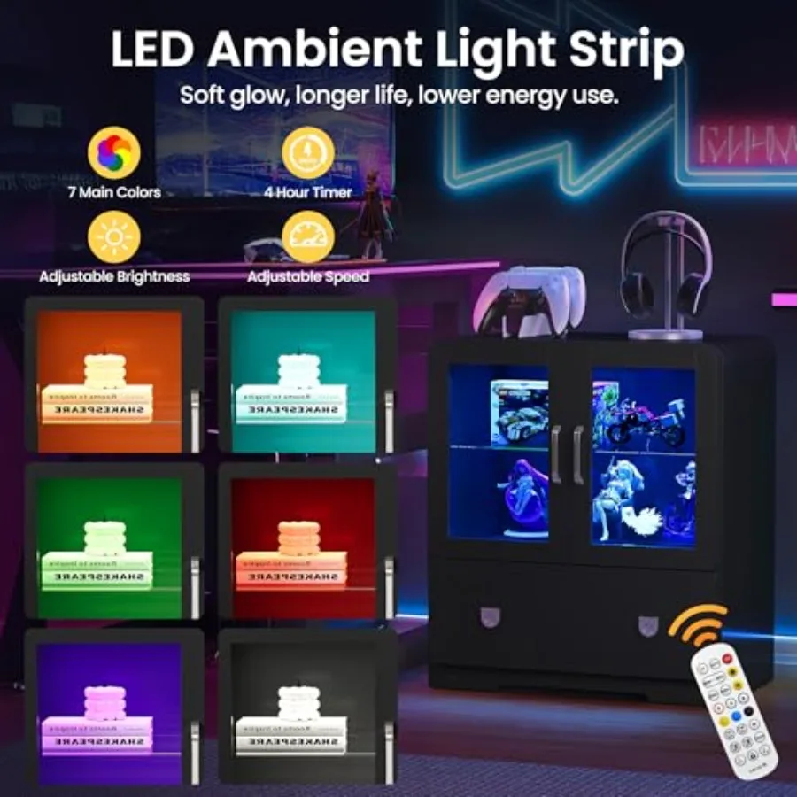 ตู้โชว์สำหรับห้องนั่งเล่น ประต - Storage & Organization บทวิจารณ์และราคา