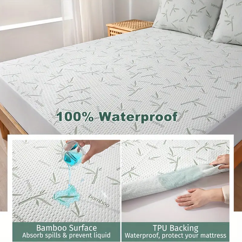 1 PC ไม้ไผ่ที่นอน Protector,Br - Waterproof Mattress Protector Breathable บทวิจารณ์และราคา