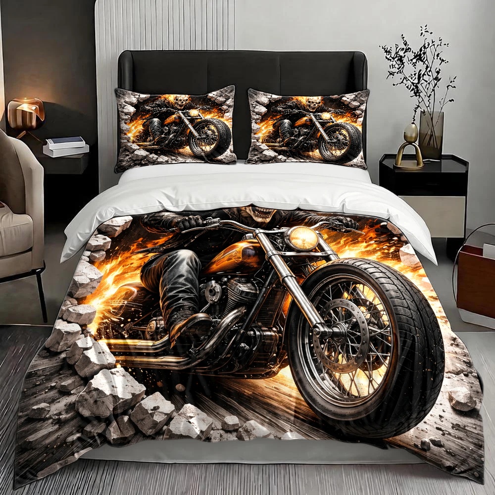 ชุดผ้าปูที่นอนลายหัวกะโหลกเปลว - Duvet Cover Sets With Zipper บทวิจารณ์และราคา