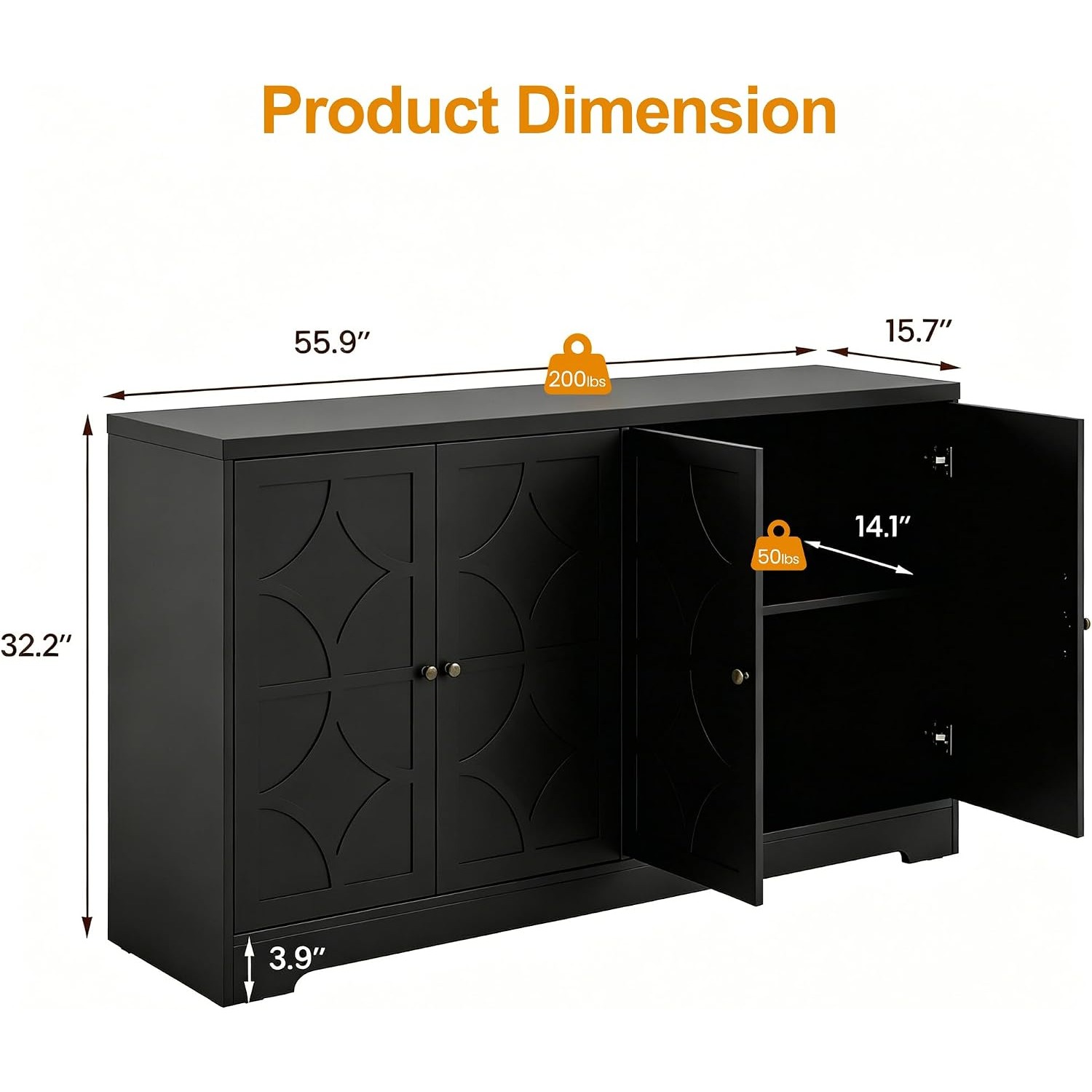 ตู้บุฟเฟต์แบบมีช่องเก็บของ ขนา - Kitchen บทวิจารณ์และราคา