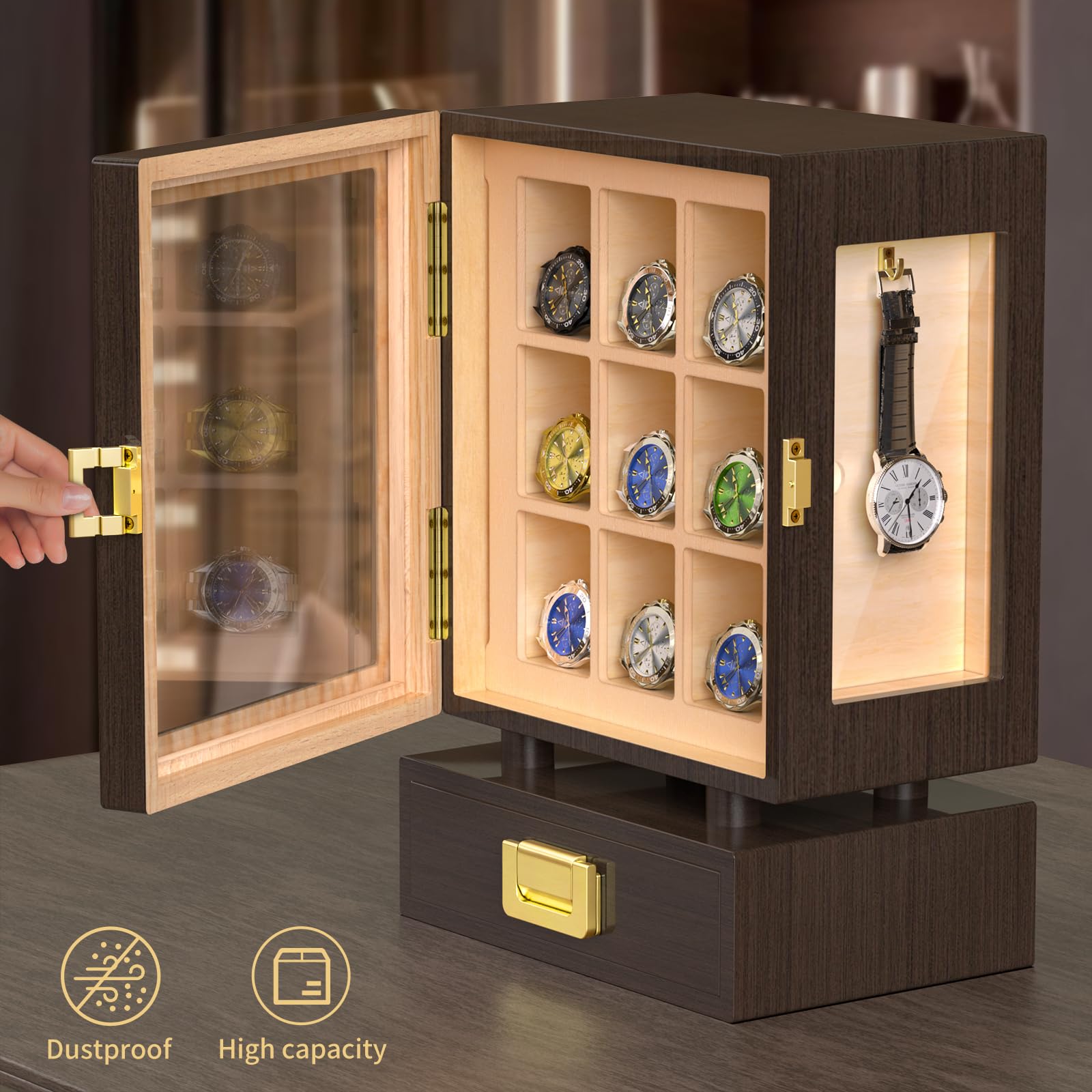 กล่องเก็บนาฬิกาไม้ทรงสี่เหลี่ย - Storage & Organization บทวิจารณ์และราคา