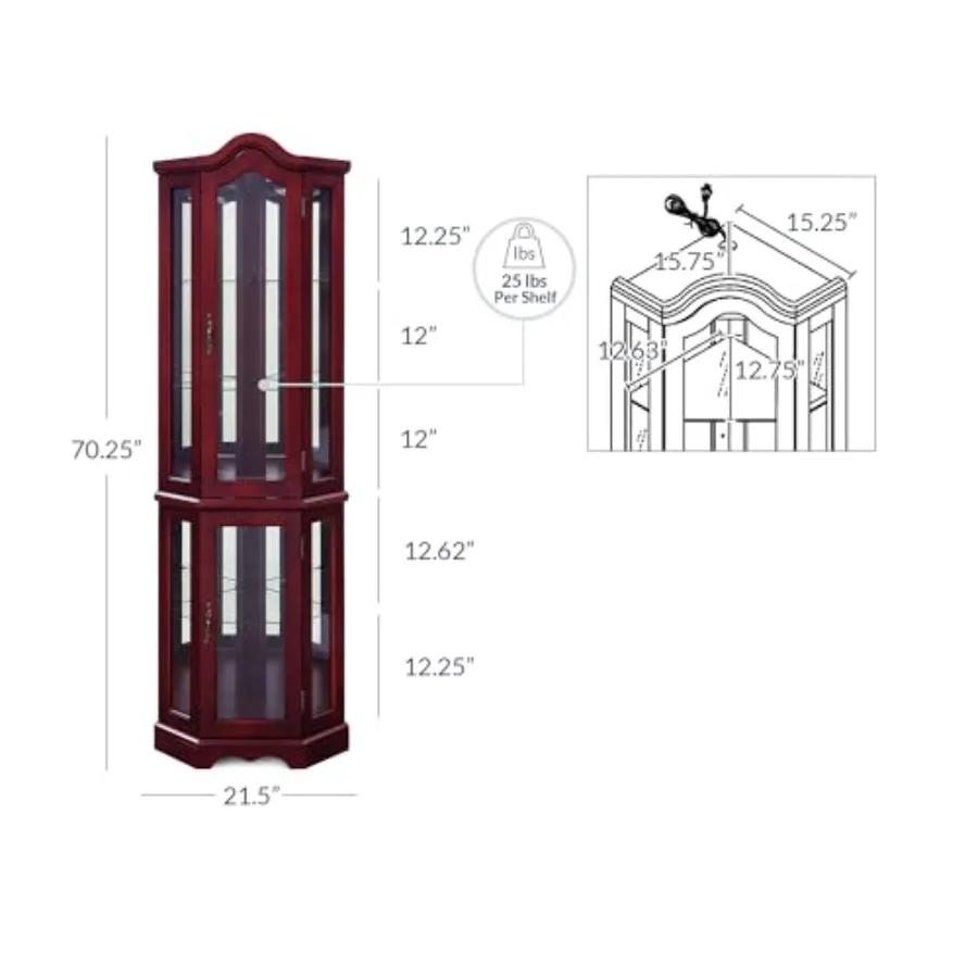 ตู้โชว์มุมมีไฟ ด้านบนโค้ง ตู้เ - Storage & Organization บทวิจารณ์และราคา