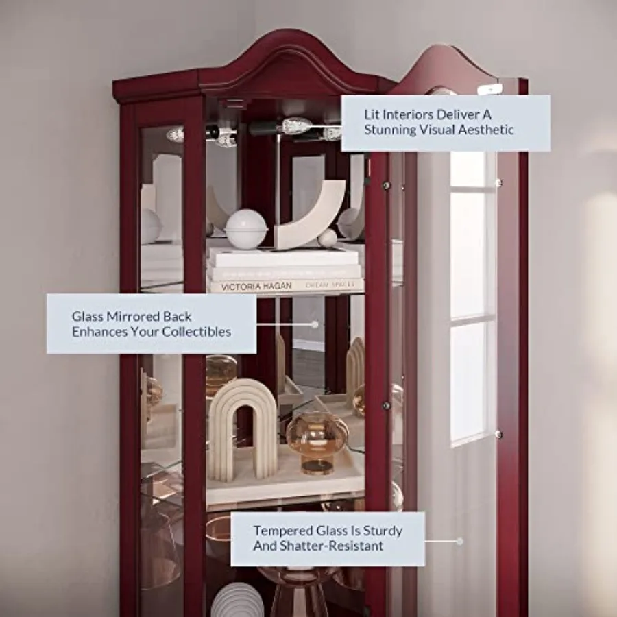 ตู้โชว์มุมมีไฟ ด้านบนโค้ง ตู้เ - Storage & Organization บทวิจารณ์และราคา