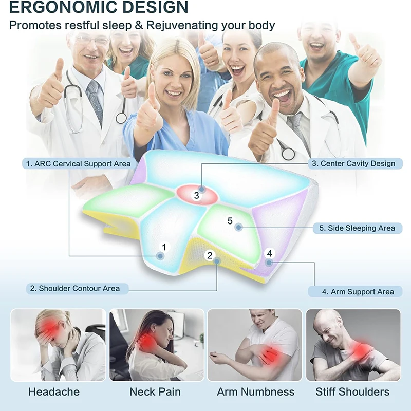 หมอนรองคอเพื่อสุขภาพ เมมโมรี่โ - Memory Foam Orthopedic Pillow Neck Pain บทวิจารณ์และราคา