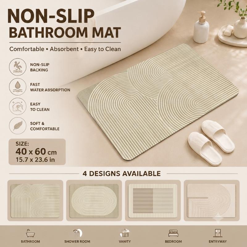 แผ่นรองพื้นห้องน้ำไดอะตอมไมต์  - Quick Dry Diatomite Bath Mat บทวิจารณ์และราคา
