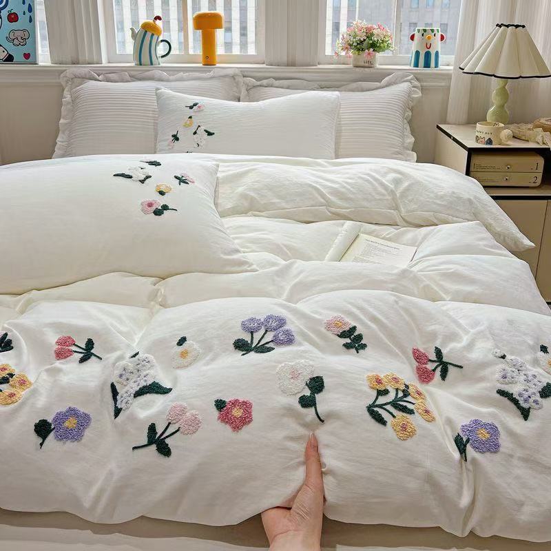 ปลอกผ้านวมลายปักดอกไม้สวยงาม น - Aesthetic Floral Duvet Cover บทวิจารณ์และราคา