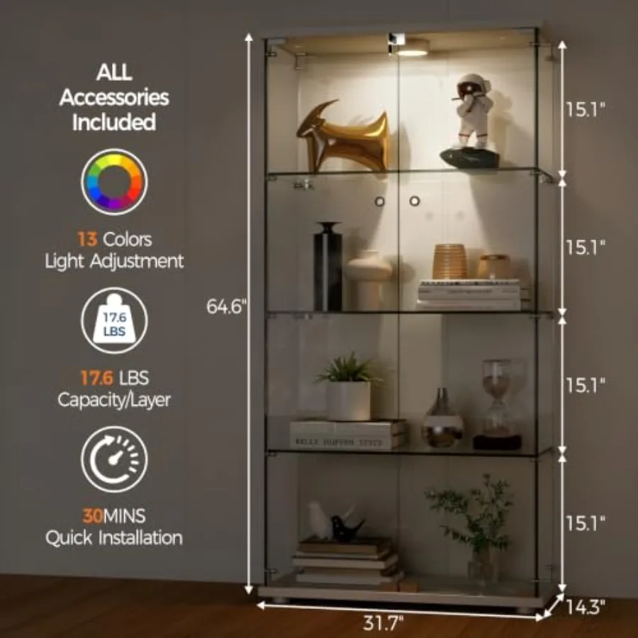 ตู้โชว์กระจกนิรภัยสำหรับเก็บขอ - Lighting บทวิจารณ์และราคา