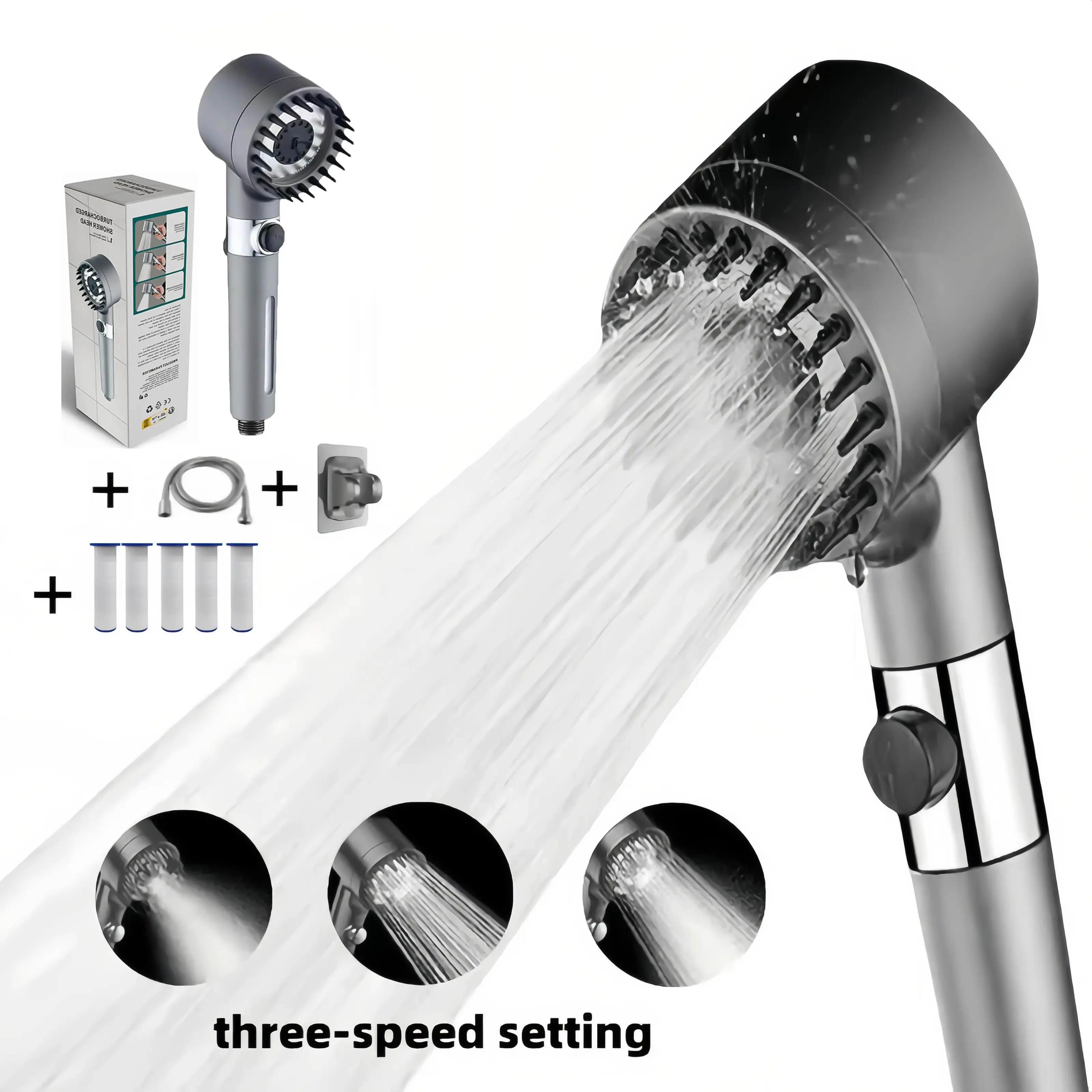 หัวฝักบัวมือถือแรงดันสูงพร้อมร - High Pressure Shower Head Handheld บทวิจารณ์และราคา