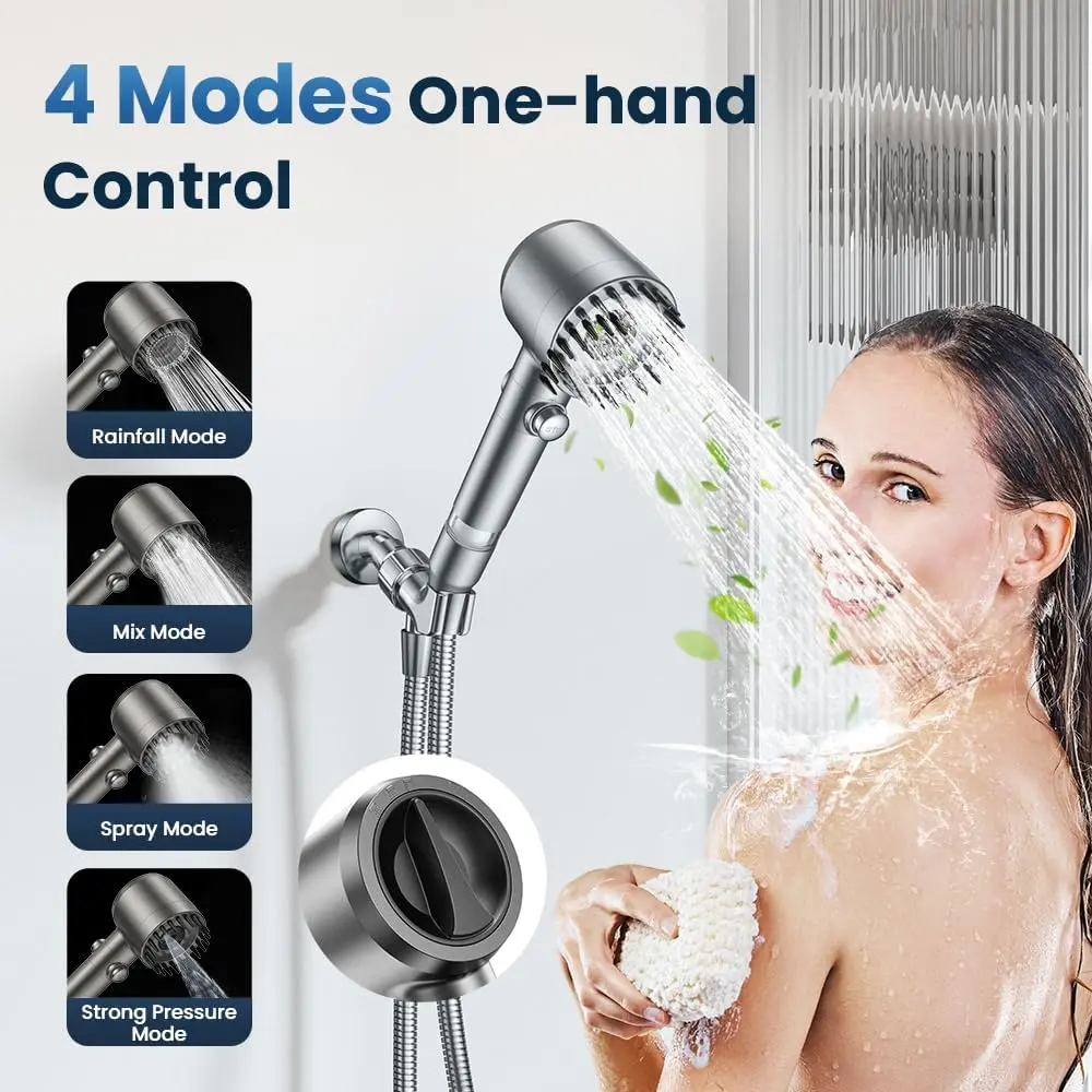หัวฝักบัวมือถือแรงดันสูงพร้อมร - High Pressure Shower Head Handheld บทวิจารณ์และราคา